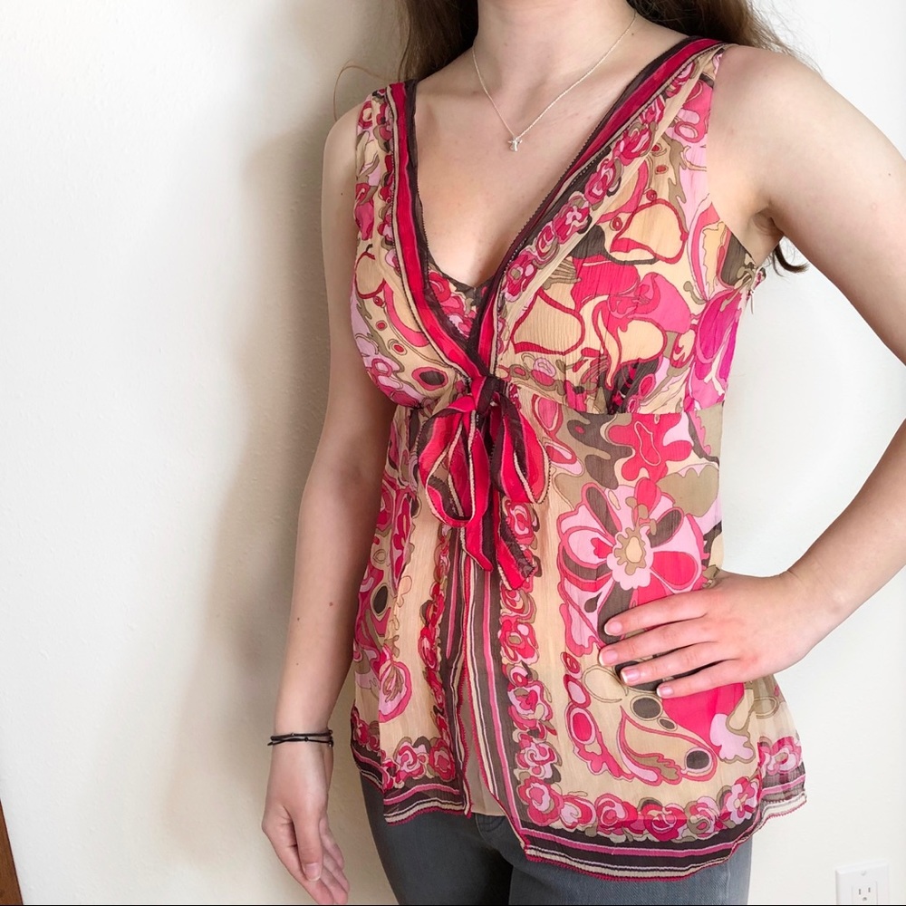 Elie Tahari Retro 60's/Etro/Pucci Vibe Top